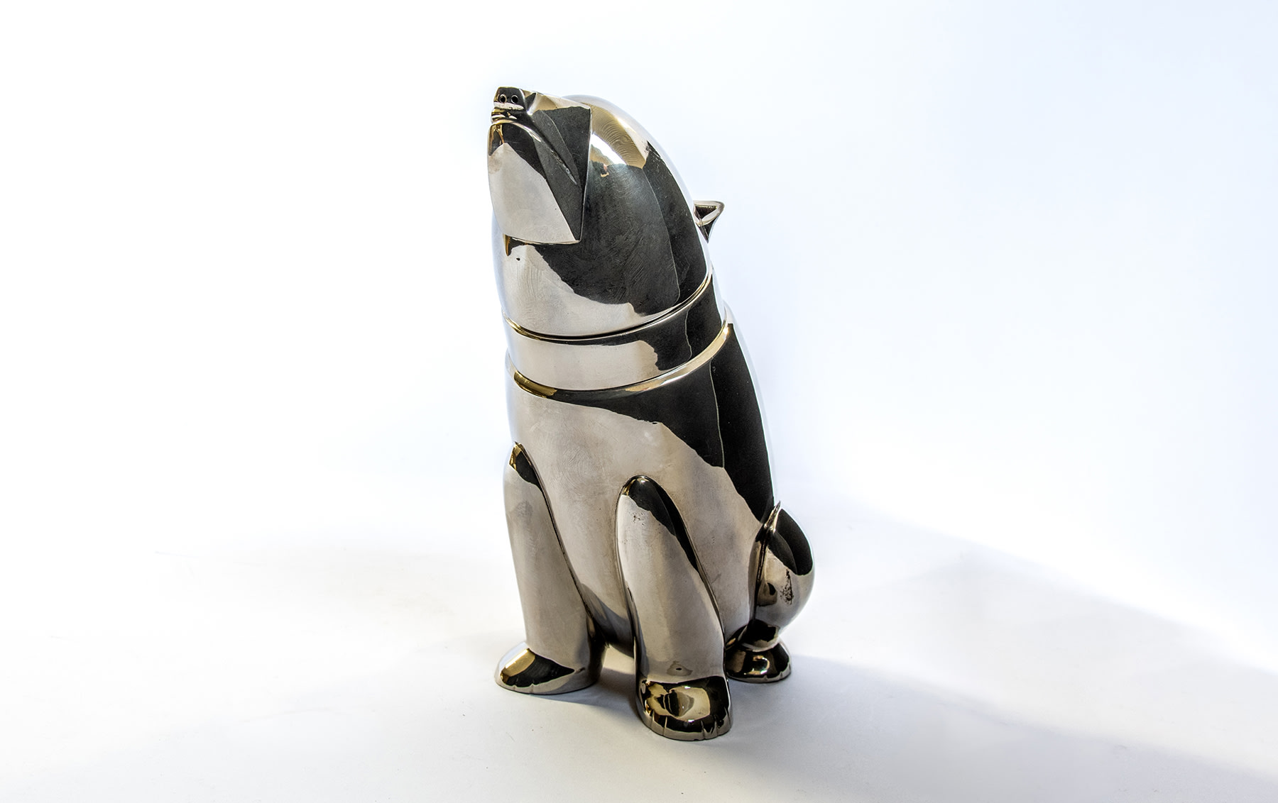 Nickel-Plated Cocktail Shaker in the Form of a Polar Bear, 1920s